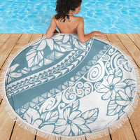 Polynesia Beach Blanket Polynesian Tropical Flowers Blue Pastel Vibes LT14 - Wonder Print Shop