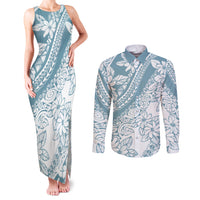 polynesia-couples-matching-tank-maxi-dress-and-long-sleeve-button-shirts-polynesian-tropical-flowers-blue-pastel-vibes