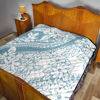 Polynesia Quilt Polynesian Tropical Flowers Blue Pastel Vibes LT14 - Polynesian Pride