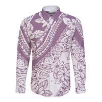 polynesia-long-sleeve-button-shirt-polynesian-tropical-flowers-purple-pastel-vibes