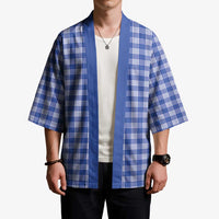 Royal Blue Japanese Palaka Pride Kimono - Polynesian Pride
