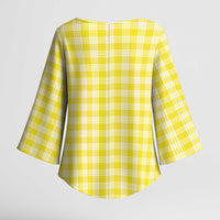 Yellow Japanese Palaka Pride Kimono Sleeve Blouse - Polynesian Pride