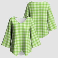 Bright Green Japanese Palaka Pride Kimono Sleeve Blouse - Polynesian Pride
