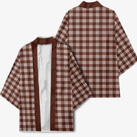 Brown Japanese Palaka Pride Kimono - Polynesian Pride