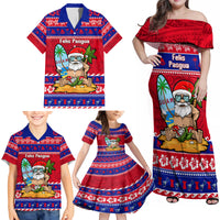 Custom Guam Christmas Family Matching Off Shoulder Maxi Dress and Hawaiian Shirt Guaman Santas Felis Pasgua LT14 - Polynesian Pride