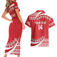 Custom Mate Maa Tonga Couples Matching Short Sleeve Bodycon Dress and Hawaiian Shirt 2024 Go Champions LT14 - Polynesian Pride