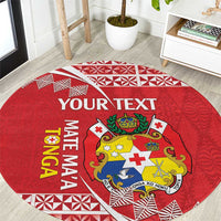 Custom Mate Maa Tonga Round Carpet 2024 Go Champions LT14 Red - Polynesian Pride