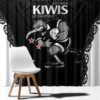 Aotearoa Rugby Custom Window Curtain Maori Kiwi - Mascot Style LT14 - Polynesian Pride