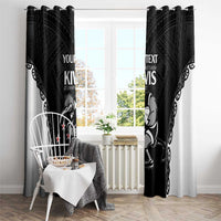 Aotearoa Rugby Custom Window Curtain Maori Kiwi - Mascot Style LT14 - Polynesian Pride