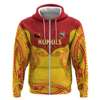 Papua New Guinea Rugby Custom Hoodie Go Kumuls PNG - Polynesian Pattern LT14 Zip Hoodie Yellow - Polynesian Pride