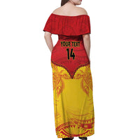 Papua New Guinea Rugby Custom Off Shoulder Maxi Dress Go Kumuls PNG - Polynesian Pattern LT14 - Polynesian Pride
