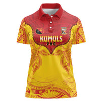Papua New Guinea Rugby Custom Women Polo Shirt Go Kumuls PNG - Polynesian Pattern LT14 Female Yellow - Polynesian Pride