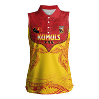 Papua New Guinea Rugby Custom Women Sleeveless Polo Shirt Go Kumuls PNG - Polynesian Pattern