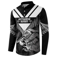 Aotearoa Silver Fern Rugby Custom Button Sweatshirt 2024 Go Kiwi