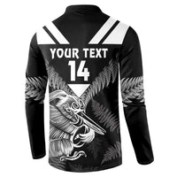 Aotearoa Silver Fern Rugby Custom Button Sweatshirt 2024 Go Kiwi