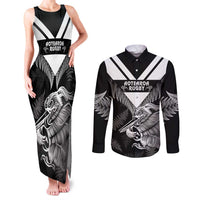 Aotearoa Silver Fern Rugby Custom Couples Matching Tank Maxi Dress and Long Sleeve Button Shirt 2024 Go Kiwi