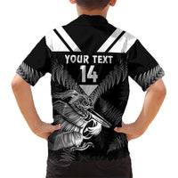 Aotearoa Silver Fern Rugby Custom Family Matching Short Sleeve Bodycon Dress and Hawaiian Shirt 2024 Go Kiwi