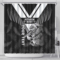 Aotearoa Silver Fern Rugby Custom Shower Curtain 2024 Go Kiwi LT14 - Polynesian Pride