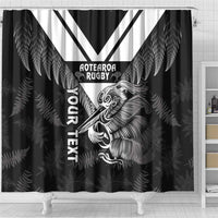 Aotearoa Silver Fern Rugby Custom Shower Curtain 2024 Go Kiwi LT14 - Polynesian Pride