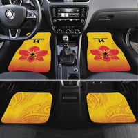 Orchids PNG Rugby Custom Car Mats Go Champions Papua New Guinea LT14 Set 4pcs Yellow - Polynesian Pride