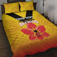 Orchids PNG Rugby Custom Quilt Bed Set Go Champions Papua New Guinea LT14 Yellow - Polynesian Pride