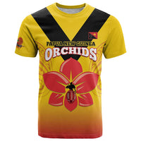 Orchids PNG Rugby Custom T Shirt Go Champions Papua New Guinea LT14 Yellow - Polynesian Pride