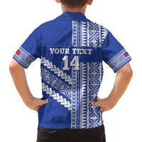 Fetu Samoa Rugby Custom Family Matching Summer Maxi Dress and Hawaiian Shirt Siapo Pattern - Sporty Style LT14 - Polynesian Pride