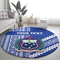 Fetu Samoa Rugby Custom Round Carpet Siapo Pattern - Sporty Style