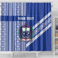 Fetu Samoa Rugby Custom Shower Curtain Siapo Pattern - Sporty Style LT14 - Polynesian Pride