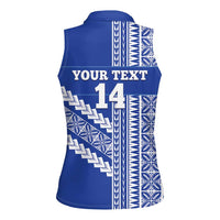 Fetu Samoa Rugby Custom Women Sleeveless Polo Shirt Siapo Pattern - Sporty Style LT14 - Polynesian Pride