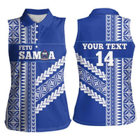 Fetu Samoa Rugby Custom Women Sleeveless Polo Shirt Siapo Pattern - Sporty Style LT14 - Polynesian Pride