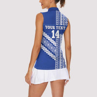 Fetu Samoa Rugby Custom Women Sleeveless Polo Shirt Siapo Pattern - Sporty Style LT14 - Polynesian Pride