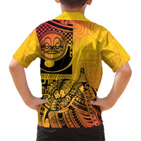 Marquesas Islands Family Matching Off The Shoulder Long Sleeve Dress and Hawaiian Shirt Marquesan Matatiki Fish Hook Patutiki - Polynesian Pride