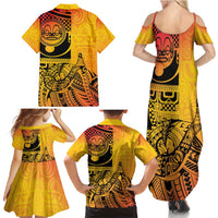 Marquesas Islands Family Matching Summer Maxi Dress and Hawaiian Shirt Marquesan Matatiki Fish Hook Patutiki - Polynesian Pride