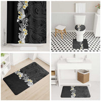 Black Samoa Tattoo Bathroom Set Plumeria Samoan Ocean Tatau Pattern - Polynesian Pride