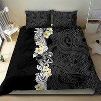 Black Samoa Tattoo Bedding Set Plumeria Samoan Ocean Tatau Pattern - Polynesian Pride