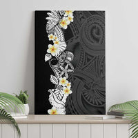 Black Samoa Tattoo Canvas Wall Art Plumeria Samoan Ocean Tatau Pattern - Polynesian Pride