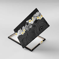 Black Samoa Tattoo Canvas Wall Art Plumeria Samoan Ocean Tatau Pattern - Polynesian Pride