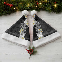 Black Samoa Tattoo Christmas Santa Hat Plumeria Samoan Ocean Tatau Pattern - Polynesian Pride