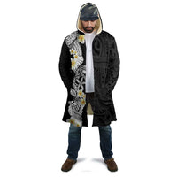 Black Samoa Tattoo Cloak Plumeria Samoan Ocean Tatau Pattern - Polynesian Pride