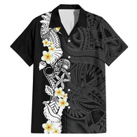 Black Samoa Tattoo Family Matching Mermaid Dress and Hawaiian Shirt Plumeria Samoan Ocean Tatau Pattern LT14 Dad's Shirt - Short Sleeve Black - Polynesian Pride