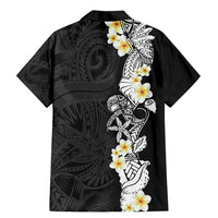 Black Samoa Tattoo Family Matching Mermaid Dress and Hawaiian Shirt Plumeria Samoan Ocean Tatau Pattern LT14 - Polynesian Pride