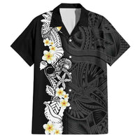 Black Samoa Tattoo Family Matching Off Shoulder Maxi Dress and Hawaiian Shirt Plumeria Samoan Ocean Tatau Pattern LT14 Dad's Shirt - Short Sleeve Black - Polynesian Pride