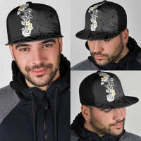 Black Samoa Tattoo Mesh Trucker Cap Plumeria Samoan Ocean Tatau Pattern LT14 - Polynesian Pride