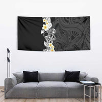 Black Samoa Tattoo Tapestry Plumeria Samoan Ocean Tatau Pattern - Polynesian Pride