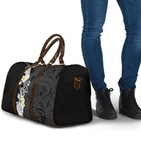 Black Samoa Tattoo Travel Bag Plumeria Samoan Ocean Tatau Pattern - Polynesian Pride