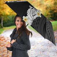 Black Samoa Tattoo Umbrella Plumeria Samoan Ocean Tatau Pattern - Polynesian Pride