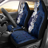 Blue Samoa Tattoo Car Seat Cover Plumeria Samoan Ocean Tatau Pattern - Polynesian Pride