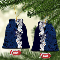 Blue Samoa Tattoo Ceramic Ornament Plumeria Samoan Ocean Tatau Pattern - Polynesian Pride