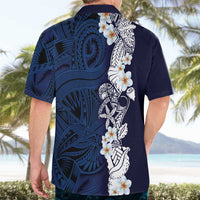 Blue Samoa Tattoo Hawaiian Shirt Plumeria Samoan Ocean Tatau Pattern - Polynesian Pride